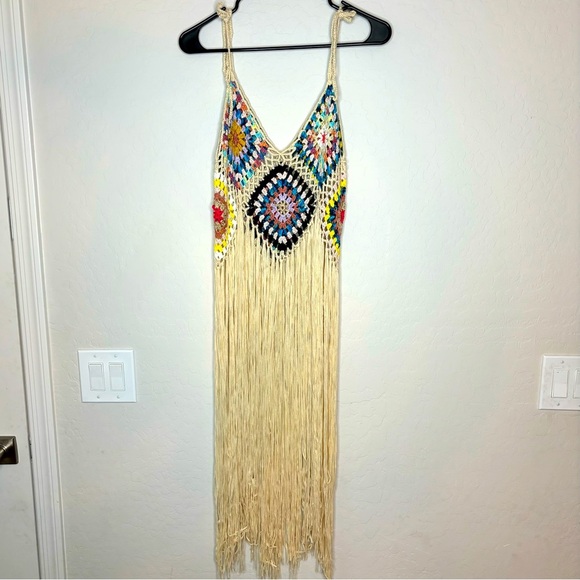 Shein Embroidery Bohemian Knitted Top size Medium Multicolor - Picture 1 of 7